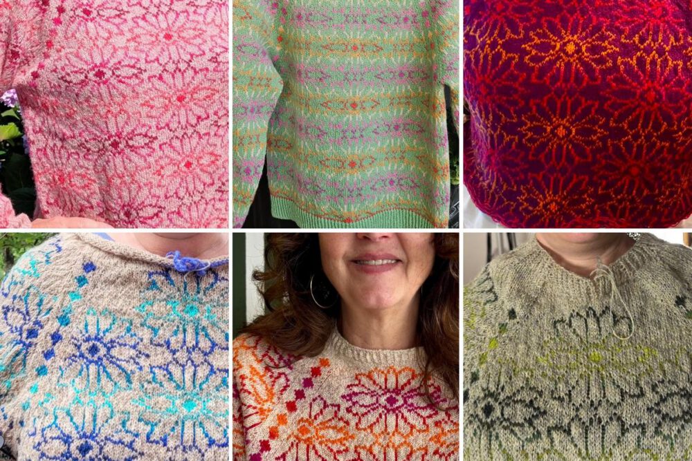 6 verschieden Sweater werden in einer Collage gezeigt.